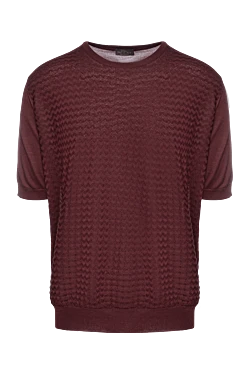 Silk short sleeve jumper burgundy for men