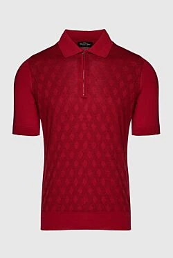 Silk polo red for men