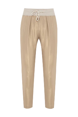 Women's short pants with coating beige