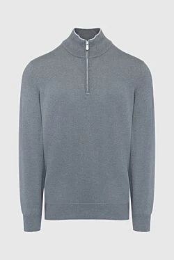 Gray cashmere troyer for men