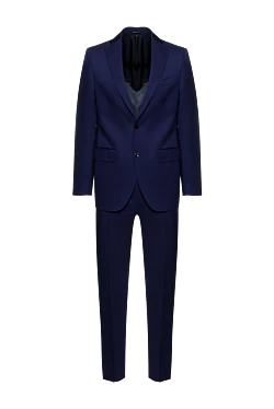 Men's suit made of wool blue