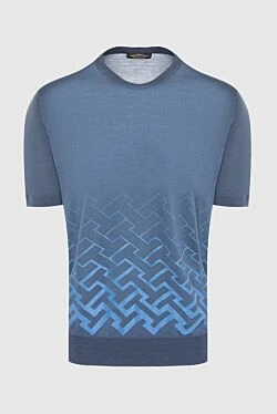 Short sleeve silk jumper blue for men