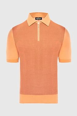 Orange silk polo for men