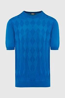 Silk short sleeve jumper blue for men