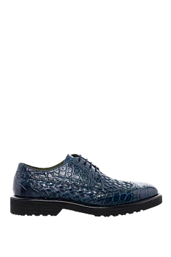 Shoes for men from alligator leather blue