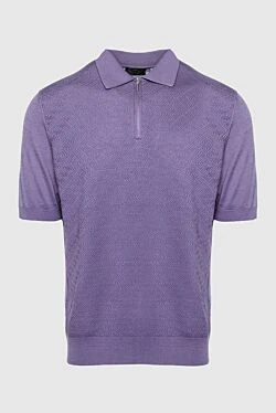 Polo from silk purple for men