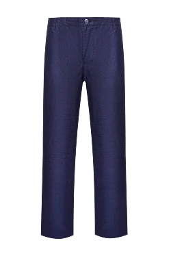 Men's blue linen trousers