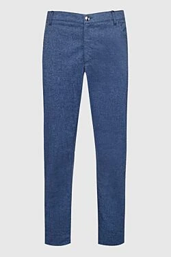 Blue cotton pants for men