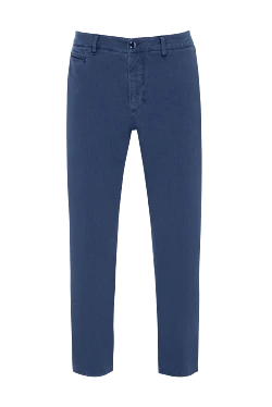 Men's blue cotton and cashmere trousers
