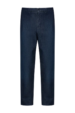 Blue cotton and polyamide jeans for men