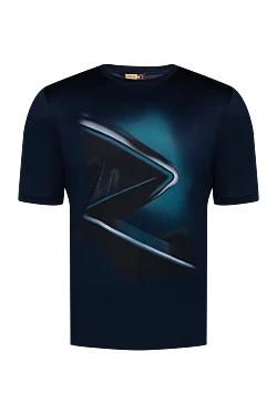 Blue cotton T-shirt for men