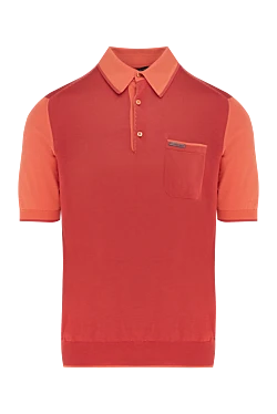 Поло з шовку з нагрудною кишенею у червоному кольорі