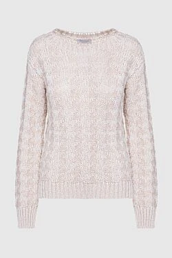 Pink wool and nylon jumper for women