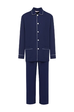 Blue cotton pajamas for men