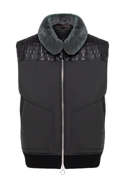 Black nylon vest for men