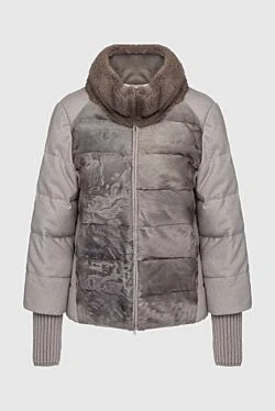 Beige down jacket for women