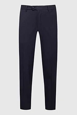 Blue wool pants for men