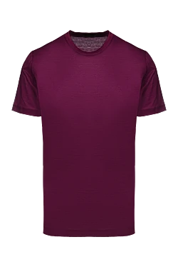 Men's burgundy cotton T-shirt