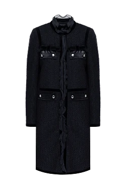 Пальто з бавовни та шовку чорне жіноче