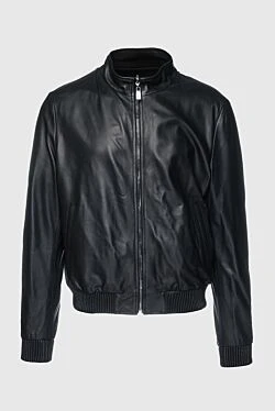 Black leather jacket for men