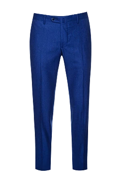 Blue wool trousers for men