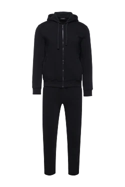 Men's sports suit made of cotton and polyester, black