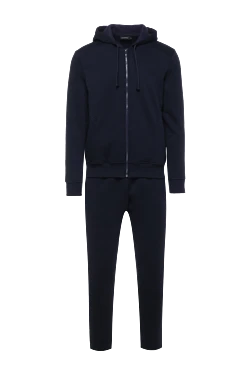 Men's sports suit made of cotton and polyester, blue