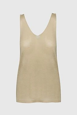 Beige women's viscose and polyester top