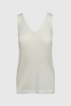 Women's white viscose and polyester top