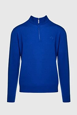 Тройер на молнии из шерсти синий мужской