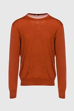 Cashmere, silk and wool jumper orange for men