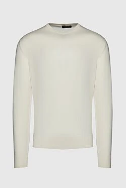 Cashmere, silk and wool jumper white for men