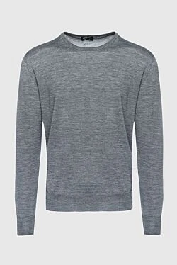 Cashmere, silk and wool jumper gray for men