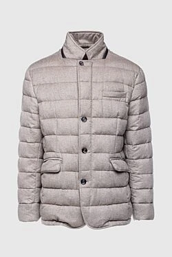 Men's cashmere down jacket beige