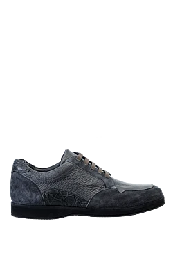 Gray leather snickers for men