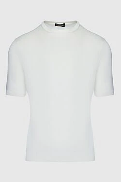 Short sleeve jumper in silk white for men