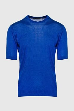 Silk short sleeve jumper blue for men