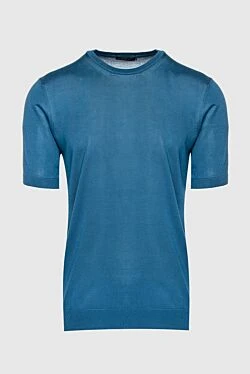 Silk short sleeve jumper blue for men