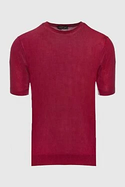 Silk short sleeve jumper burgundy for men