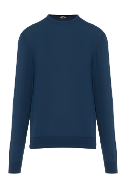 Blue cotton jumper for men