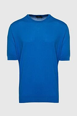 Cotton short sleeve jumper blue for men