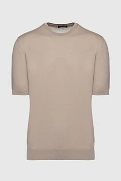 Cotton short sleeve jumper beige for men