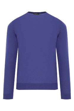 Джемпер насыщенно-синий шелковый приталенный мужской