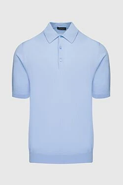 Blue cotton polo for men