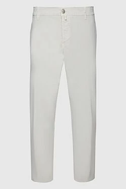 White cotton jeans for men