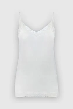 Women's white silk and elastane top