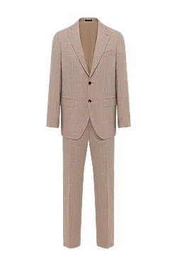 Beige wool suit for men