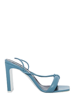 Blue leather sandals for women