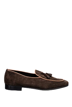 Brown suede loafers for men