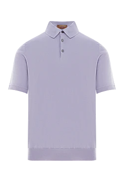 Поло с длинным рукавом из хлопка голубое мужское